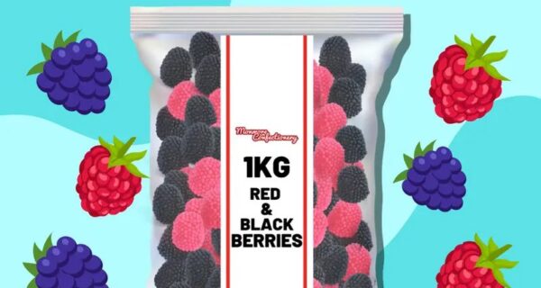 Monmore Confectionery 1kg red and black berries jelly sweets