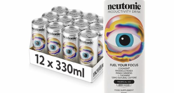 Neutonic Productivity Drink Tropical Ice, 12 x 330ml case with a single can